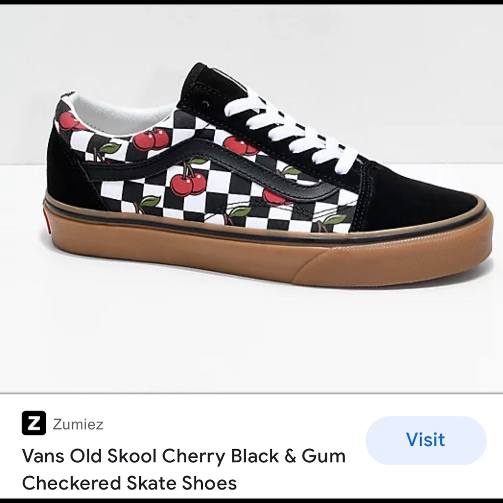 Vans checkered skate shoe.
